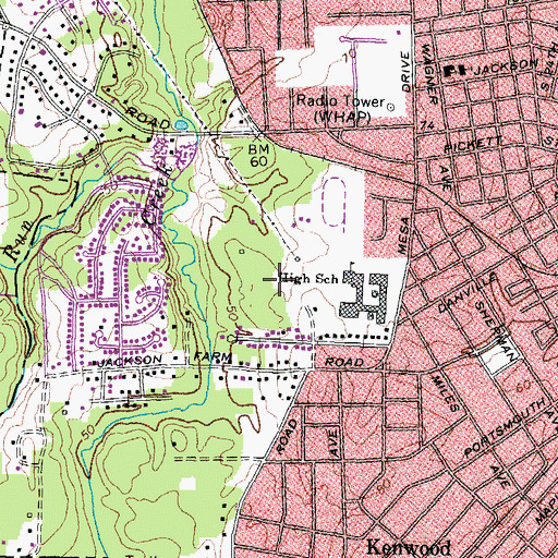 Topographic Map of Patrick Copeland Elementary School, VA