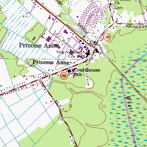 Topographic Map of Court House Elementary School, VA