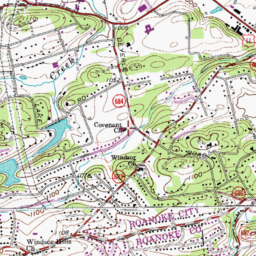 Topographic Map of Covenant Church, VA