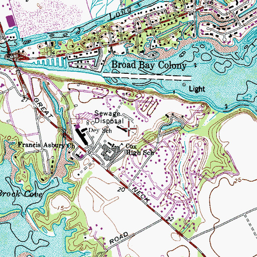 Topographic Map of Great Neck Middle School, VA