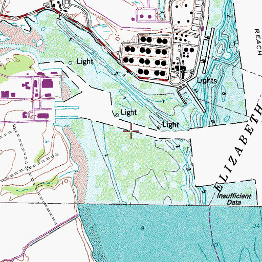 Topographic Map of Craney Island Creek, VA