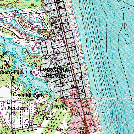 Topographic Map of Crystal Lake, VA
