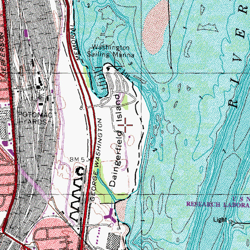 Topographic Map of Daingerfield Island, VA