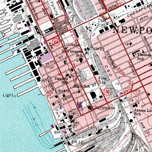 Topographic Map of Daniels School, VA