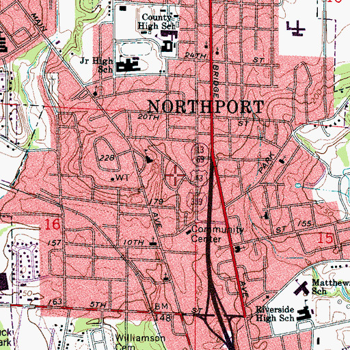 Topographic Map of Bellwood, AL