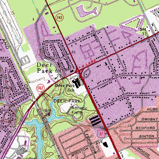 Topographic Map of Deer Park Elementary School, VA