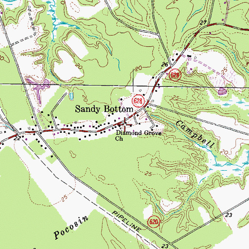 Topographic Map of Diamond Grove Church, VA