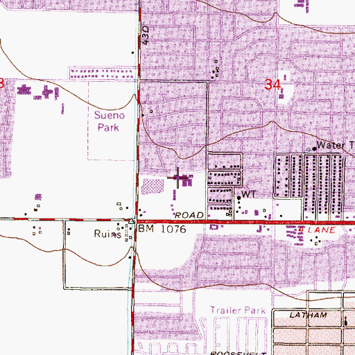 Topographic Map of Mitchell Elementary School, AZ
