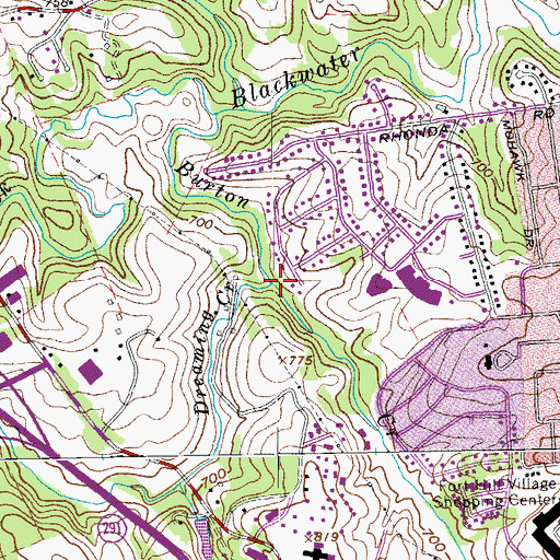 Topographic Map of Dreaming Creek, VA