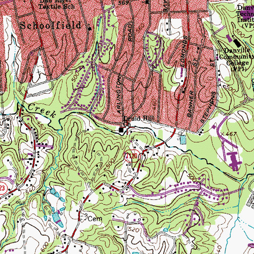 Topographic Map of Druid Hill Church, VA