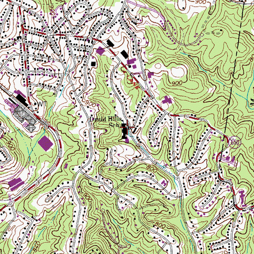 Topographic Map of Druid Hills Elementary School (historical), VA