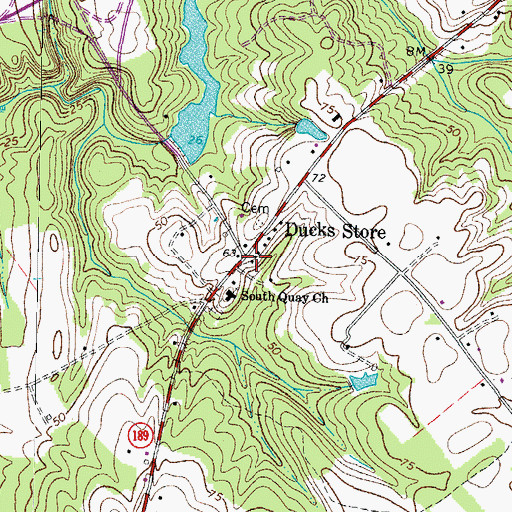 Topographic Map of Ducks Store, VA