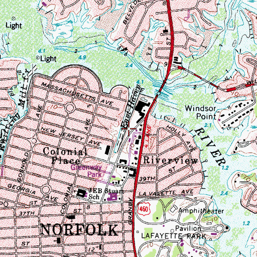 Topographic Map of East Haven, VA