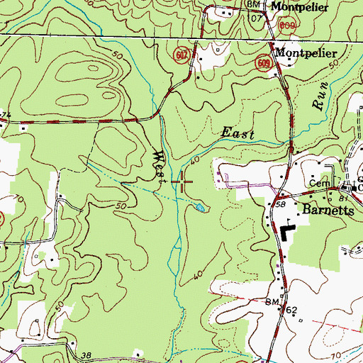 Topographic Map of East Run, VA
