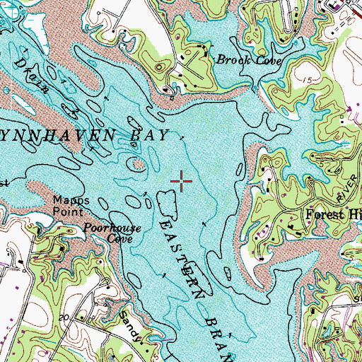 Topographic Map of Eastern Branch Lynnhaven River, VA