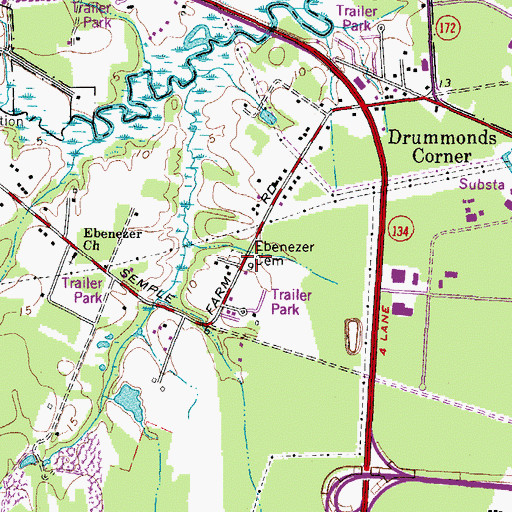 Topographic Map of Ebenezer Cemetery, VA