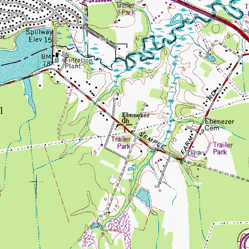 Topographic Map of Ebenezer Church, VA