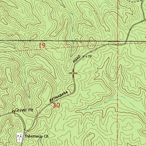 Topographic Map of Bethabara School (historical), AL