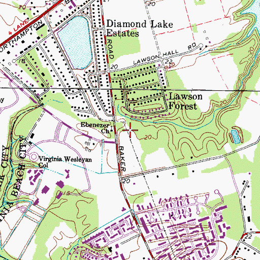 Topographic Map of Ebenezer Church, VA