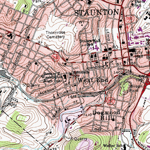 Topographic Map of Edmunds School, VA