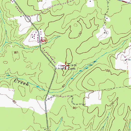 Topographic Map of Eiam Cemetery, VA