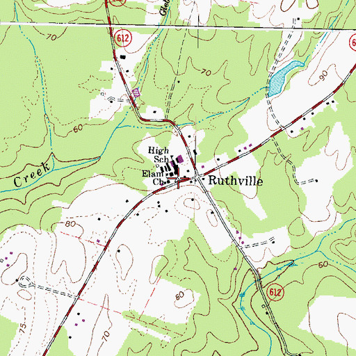 Topographic Map of Elam Church, VA