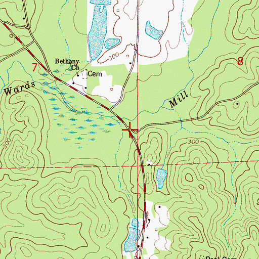 Topographic Map of Bethany (historical), AL