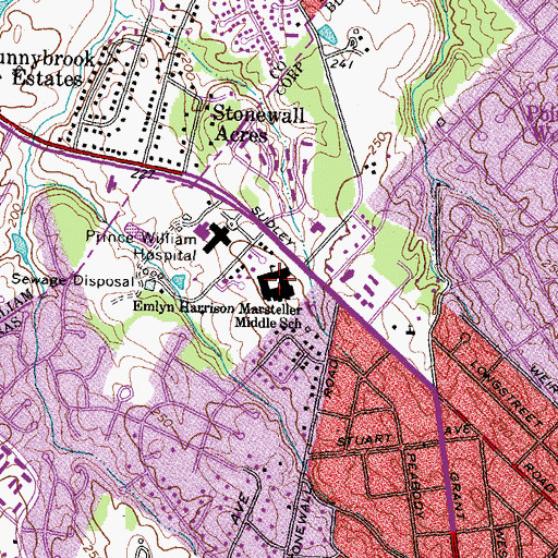 Topographic Map of E H Marsteller Middle School, VA