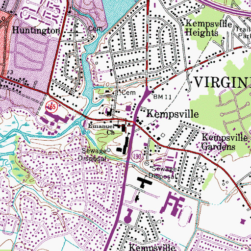 Topographic Map of Emmanuel Church, VA