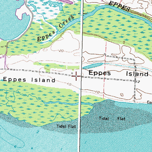 Topographic Map of Eppes Island, VA