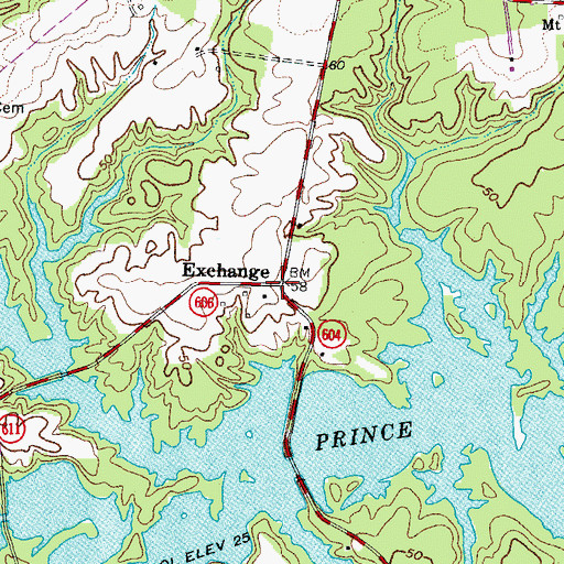 Topographic Map of Exchange, VA
