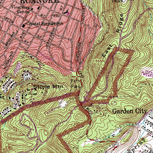 Topographic Map of Fern Park, VA