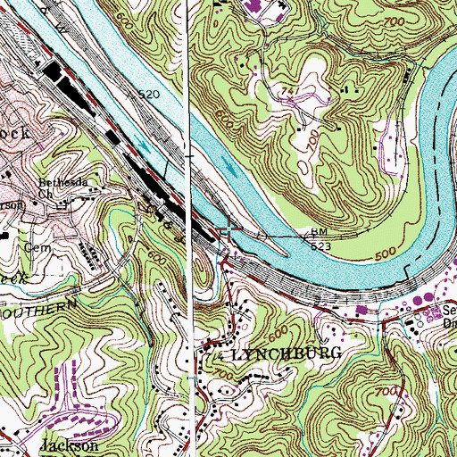 Topographic Map of Fishing Creek, VA