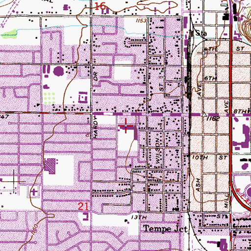 Topographic Map of Mitchell School, AZ