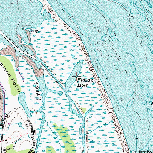 Topographic Map of Floods Hole, VA