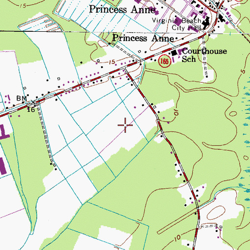 Topographic Map of Floyd E Kellam High School, VA