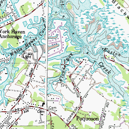 Topographic Map of Floyds Bay, VA