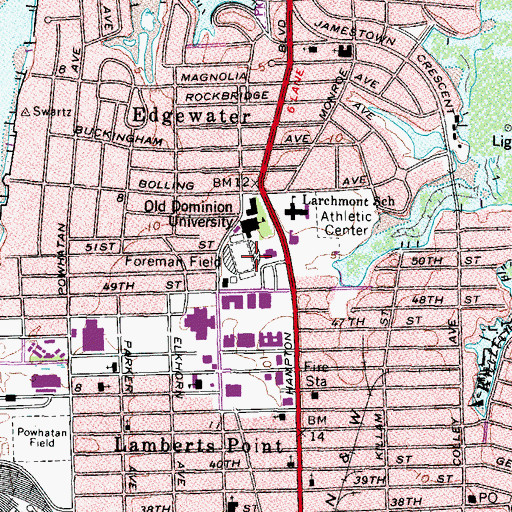 Topographic Map of Foreman Field, VA