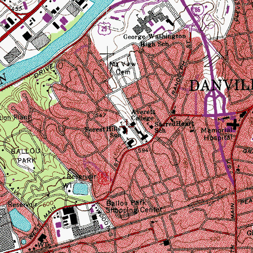 Topographic Map of Forest Hills Elementary School, VA