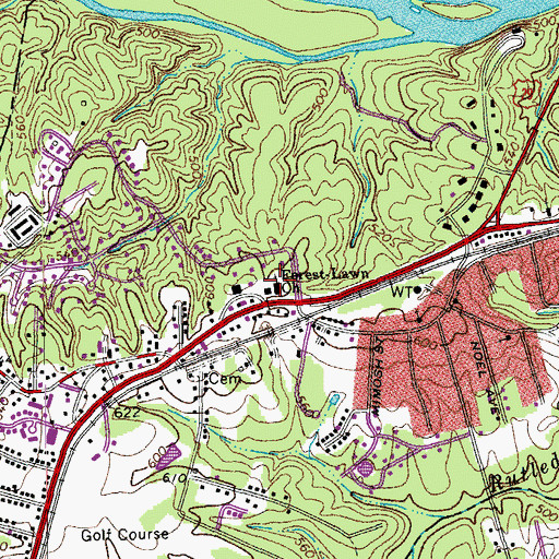 Topographic Map of Forest-Lawn Church, VA