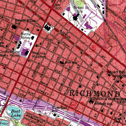 Topographic Map of William Fox Elementary School, VA
