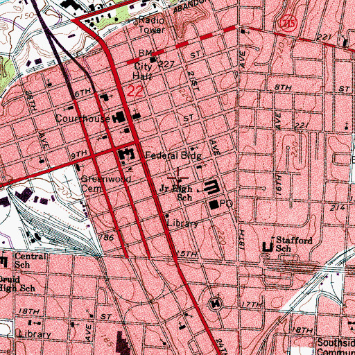 Topographic Map of Bethel Spiritual Church, AL