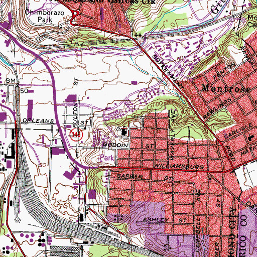 Topographic Map of Fulton Elementary School, VA