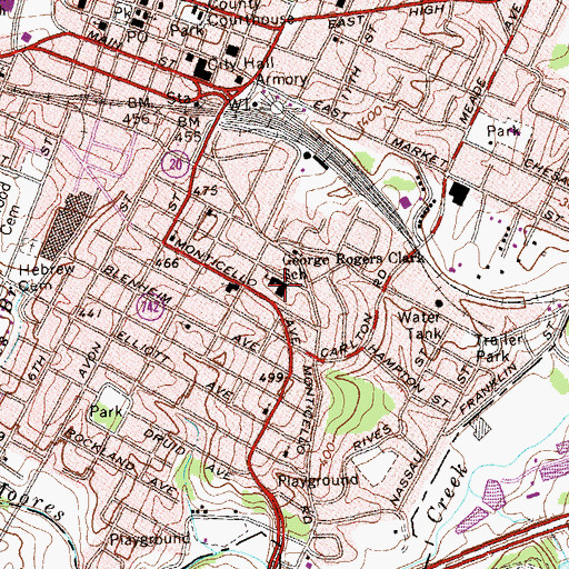 Topographic Map of Clark Elementary School, VA