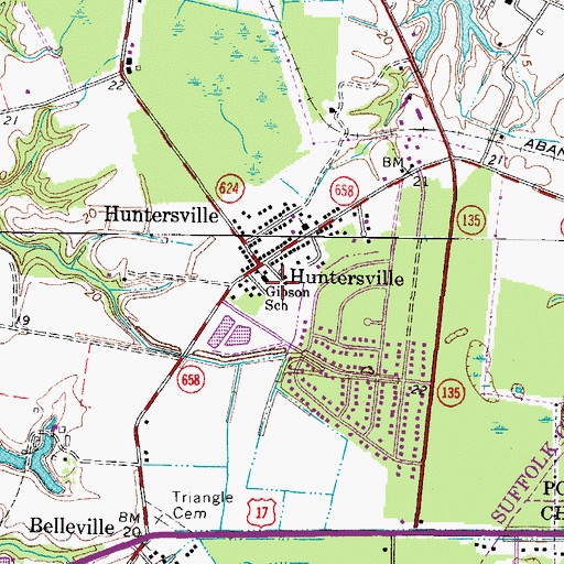 Topographic Map of Gibson School, VA