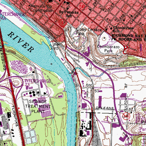 Topographic Map of Gillie Creek, VA