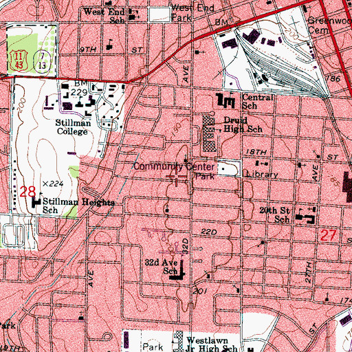 Topographic Map of Bethlehem Spiritual Church, AL