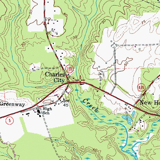 Topographic Map of Glebe Creek, VA