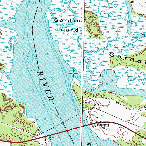 Topographic Map of Gordon Creek, VA