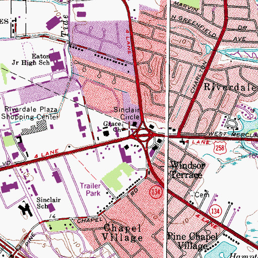 Topographic Map of Grace Church, VA